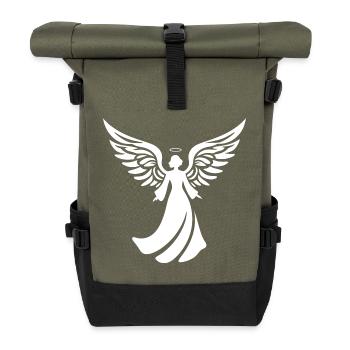 engel silhouette weihnachten heiligenschein - Rolltop Rucksack - Olive/Schwarz - Vorne