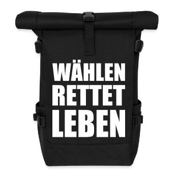 Voting saves lives - Roll Top Backpack - black - Front