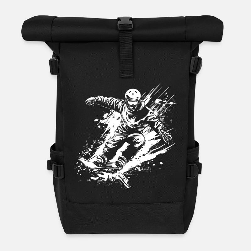 Snowboarder - Rolltop Rucksack - Schwarz