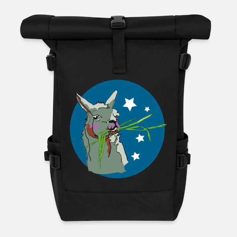 Lama - Rolltop Rucksack - Schwarz