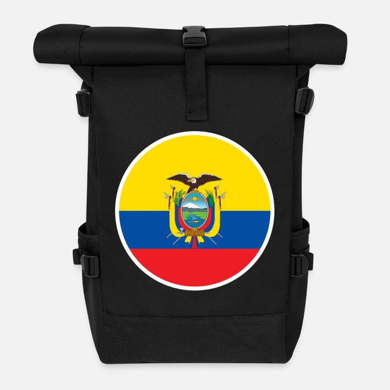 Ecuador Ecuadorianische Flagge - Rolltop Rucksack - Schwarz