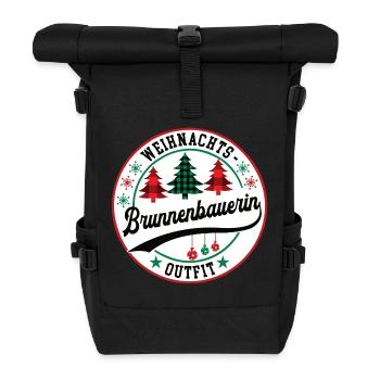 Brunnenbauerin Weihnachten Kollege Brunnenbau - Rolltop Rucksack - Schwarz - Vorne