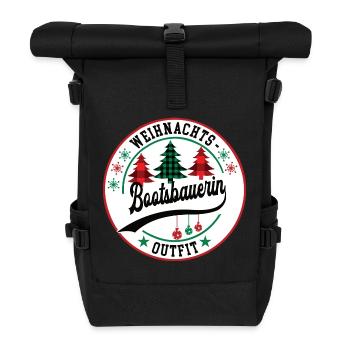 Bootsbauerin Weihnachten Schifffahrt Bootsbau - Rolltop Rucksack - Schwarz - Vorne