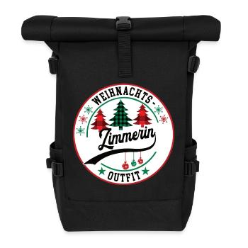 Zimmerin Weihnachten Kollegin Zimmerei XMAS - Rolltop Rucksack - Schwarz - Vorne