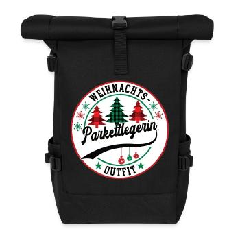 Parkettlegerin Weihnachten Kollegin Bodenlegerin - Rolltop Rucksack - Schwarz - Vorne