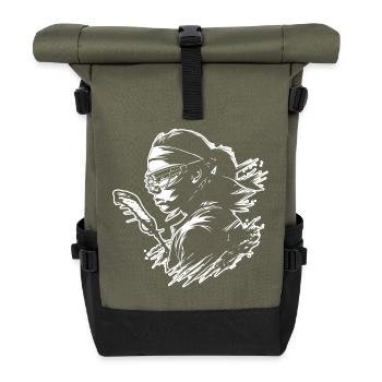 Lacrosse player - Roll Top Backpack - olive/black - Front