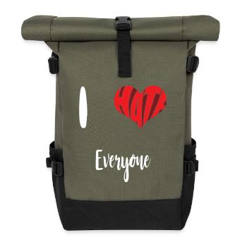 Haïr tout le monde Arrêter de haïr Anti haine - Sac à dos roll top - olive/noir - Devant