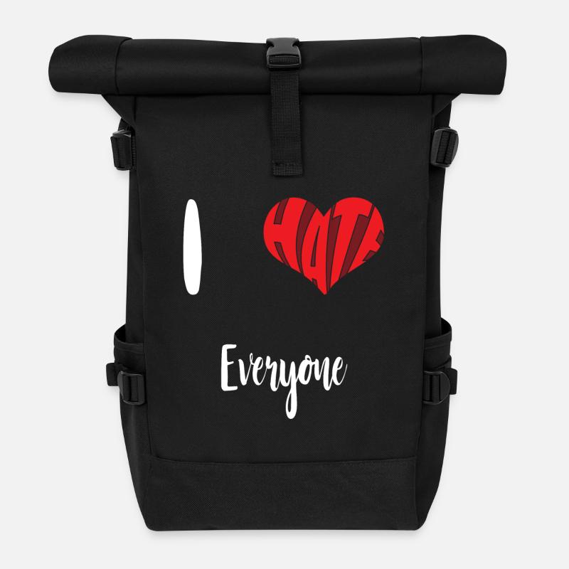 Hate Everyone Stop Hate Anti Hate - Roll Top Backpack - black