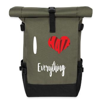 Détester tout Arrêter de haïr Anti haine - Sac à dos roll top - olive/noir - Devant
