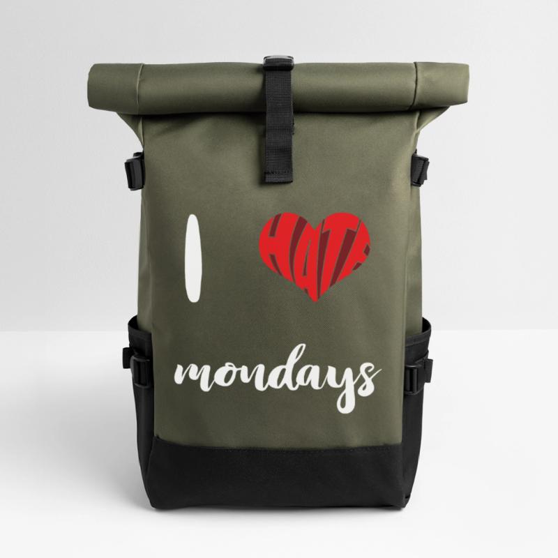 Hate Mondays Stop Hate Anti Hate Roll Top Backpack
