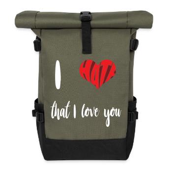 Hasse, die dich lieben Stopp Hass Anti Hass - Rolltop Rucksack - Olive/Schwarz - Vorne