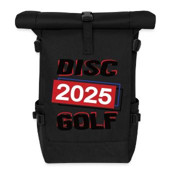 Discgolf Spielerin Team Turnier Frisbee Sport 2025 - Rolltop Rucksack - Schwarz - Vorne
