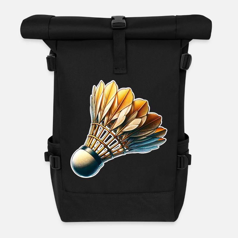 Badminton - Rolltop Rucksack - Schwarz