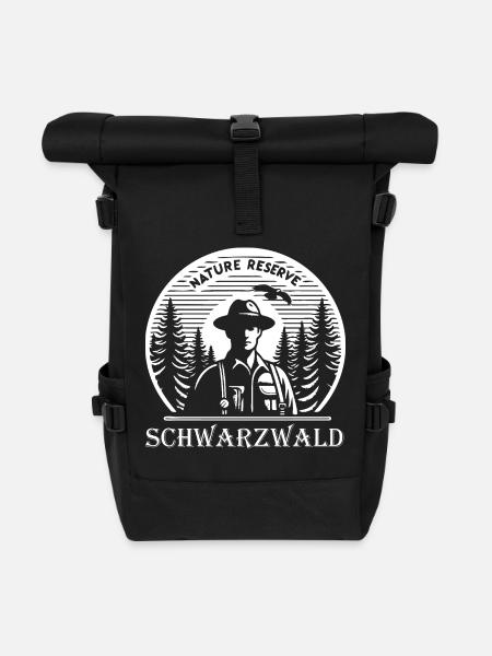Naturreservat Schwarzwald, Magie der Tannenwälder - Rolltop Rucksack - Schwarz