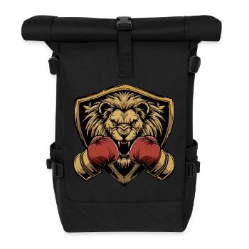 Lion Boxer MMA Logo - Roll Top Backpack - black - Front