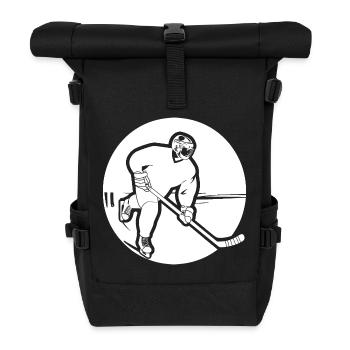 Eishockeyspieler Zeichnung - Rolltop Rucksack - Schwarz - Vorne