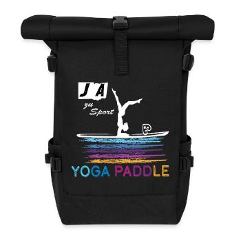 Yoga auf dem Paddle 🧘‍♀️ JA zu Sport Bunt & Stark - Rolltop Rucksack - Schwarz - Vorne
