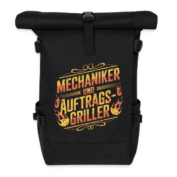 Mechaniker und Auftragsgriller - Rolltop Rucksack - Schwarz - Vorne