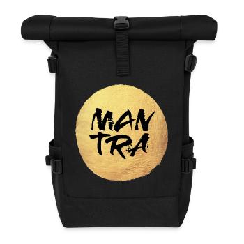 Yoga Circle Gold Meditation Mantra Cool Quotes - Roll Top Backpack - black - Front