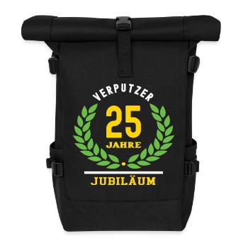 Verputzer Jubiläum 25 Jahre 25 jähriges Jubilaeum - Rolltop Rucksack - Schwarz - Vorne