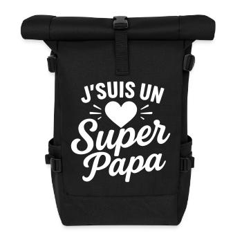 J’suis un Super Papa – cadeau fête des pères - Sac à dos roll top - noir - Devant