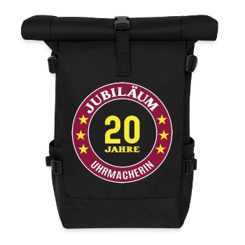 Uhrmacherin Jubiläum 20 Jahre 20 jähriges Jubi - Rolltop Rucksack - Schwarz - Vorne