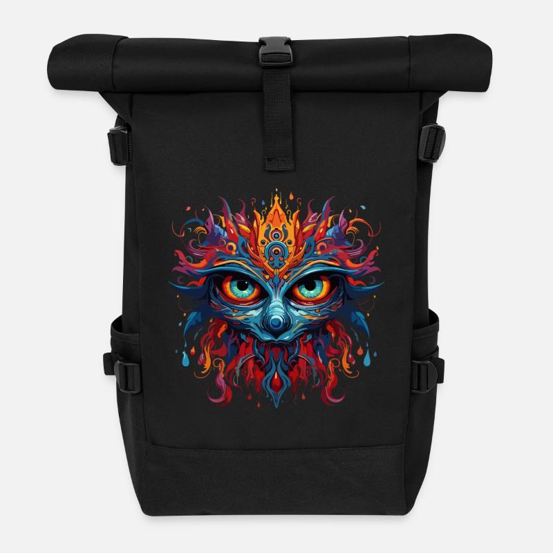 Mystik Maske - Rolltop Rucksack - Schwarz