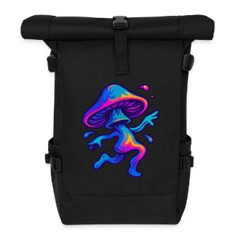 Neon Pilzläufer - Rolltop Rucksack - Schwarz - Vorne