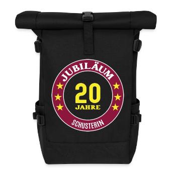 Schusterin Jubiläum 20 Jahre 20 jähriges Jubi - Rolltop Rucksack - Schwarz - Vorne