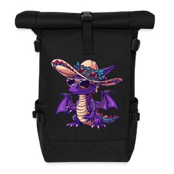 Dragon Funny Sombrero - Roll Top Backpack - black - Front