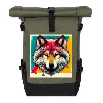 Wolf - Roll Top Backpack - olive/black - Front