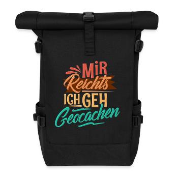 Geocaching - Rolltop Rucksack - Schwarz - Vorne