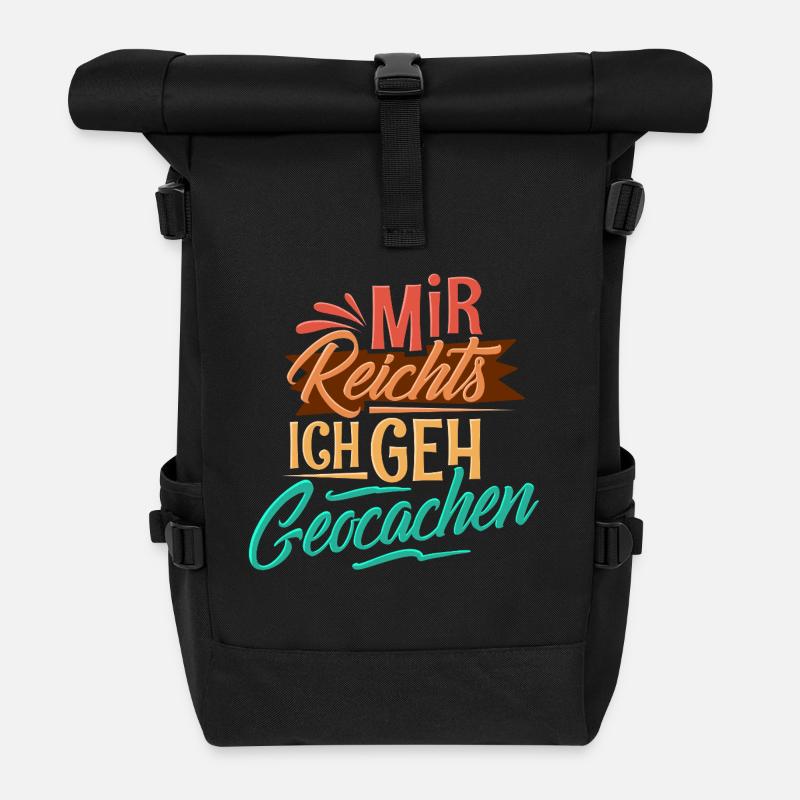 Geocaching - Rolltop Rucksack - Schwarz