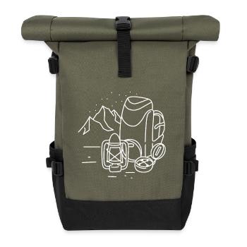 Hiking Mountains - Roll Top Backpack - olive/black - Front