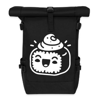 Süßes Sushi Design – Kawaii Food Fun - Rolltop Rucksack - Schwarz - Vorne