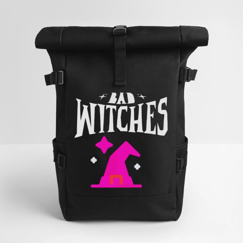 Magic Witch Hat & Magic Hat Design Roll Top Backpack