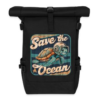 Save the Ocean Protection Environment Surfers - Roll Top Backpack - black - Front