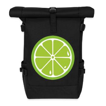 Limette Lime - Roll Top Backpack - black - Front