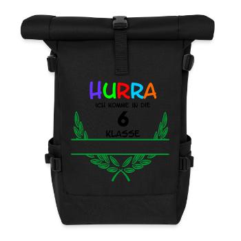 HURRA ich komme in die 6. Class - Namespace - Roll Top Backpack - black - Front