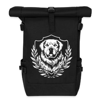 Noble dog in the coat of arms - Roll Top Backpack - black - Front