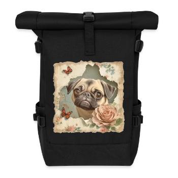 Mops Vintage - Rolltop Rucksack - Schwarz - Vorne