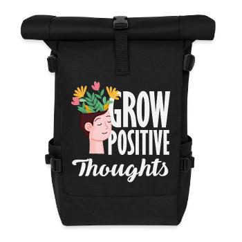 Plant Lovers Positive Plants Grow - Roll Top Backpack - black - Front