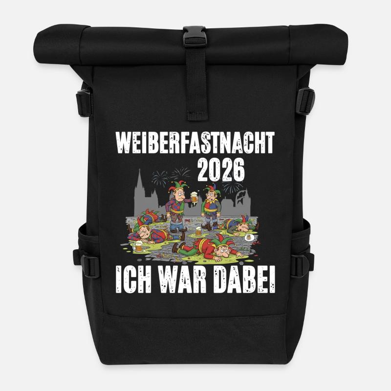 Weiberfastnacht 2026 - Rolltop Rucksack - Schwarz