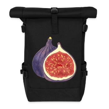 Geöffnete Feige – Frucht-Illustration - Rolltop Rucksack - Schwarz - Vorne