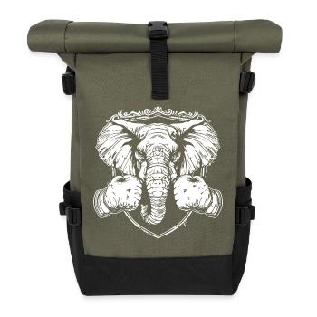 Elefant Boxen MMA - Rolltop Rucksack - Olive/Schwarz - Vorne