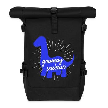 Grumpysaur : design drôle de dinosaure Brachiosaurus - Sac à dos roll top - noir - Devant