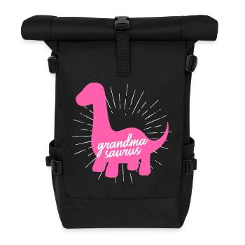 Grandmasaur Dinosaure Rose Slogan Rétro Grandma Grandma - Sac à dos roll top - noir - Devant