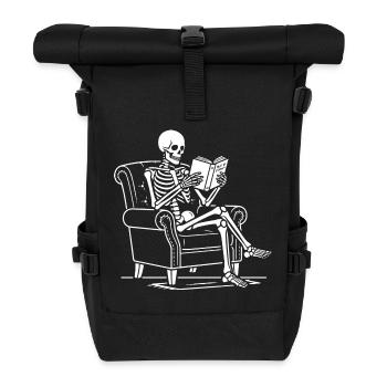 Skelettlesen im Sessel - Rolltop Rucksack - Schwarz - Vorne