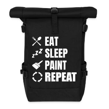 Eat Sleep Paint Repeat - Rolltop Rucksack - Schwarz - Vorne