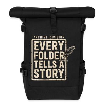 Every Folder Tells a Story - Roll Top Backpack - black - Front